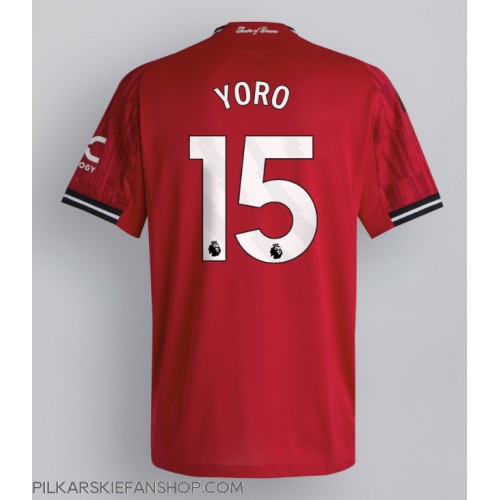 Koszulka piłkarska Manchester United Leny Yoro #15 Strój Domowy 2025-26 tanio Krótki Rękaw Koszulka piłkarska Manchester United Leny Yoro #15 Strój Domowy 2025-26 tanio Krótki Rękaw